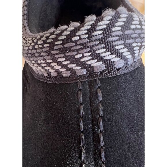 Koolaburra By UGG Women's Burree Platform Black Suede Slip-On Slippers With Chec - Picture 7 of 16